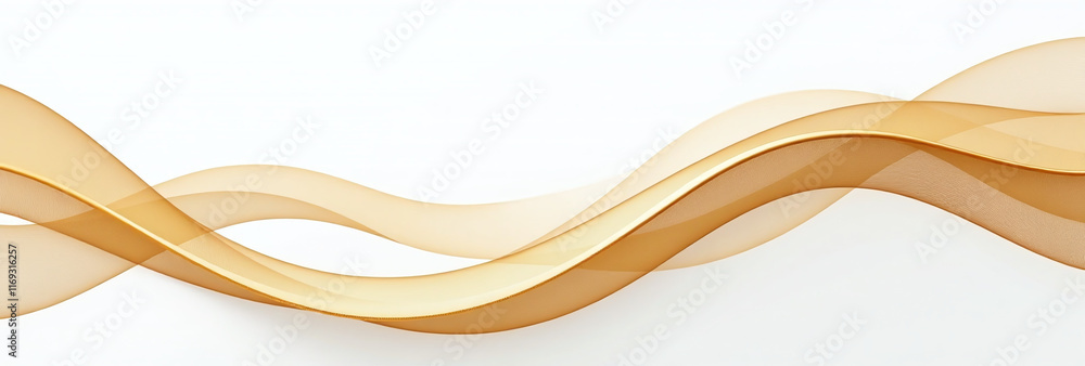 Poster smooth curve gold gradient white background features abstract vector wavy lines luxury modern design