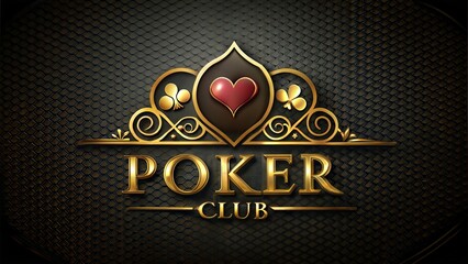 Elegant Poker and Casino Logo Featuring Hearts, Spades, Diamonds, and Clubs