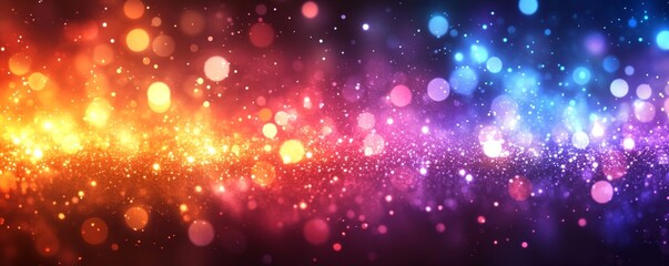 Obraz premium Abstract glowing confetti with vibrant celebratory colors, Generative AI