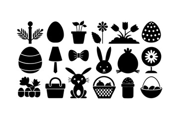 Easter Icons Black Silhouette Collection
