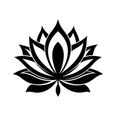 Minimal Lotus Flower Silhouette Vector for Meditation Designs