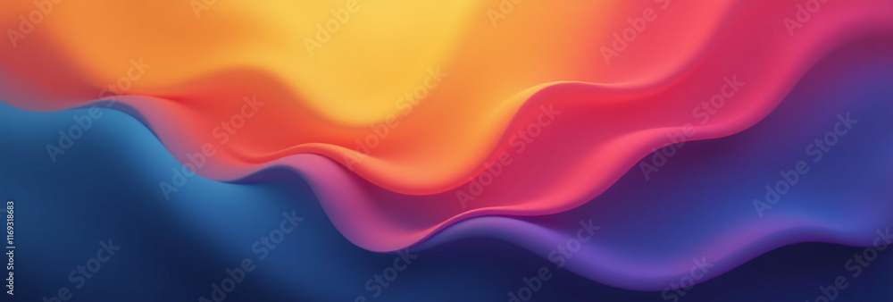 Poster vibrant colors blend abstract background blurred motion creating sense depth visual interest