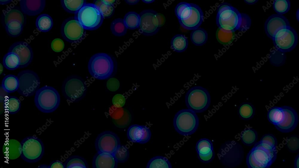 Sticker bokeh light multicolor parade background 4k features multicolored spheres of light flowing across th