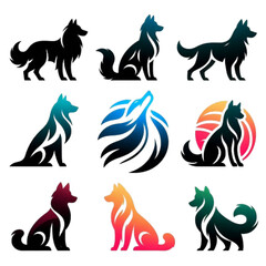 Dog Logo icon vector illustration design template
