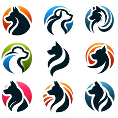 Dog Logo icon vector illustration design template
