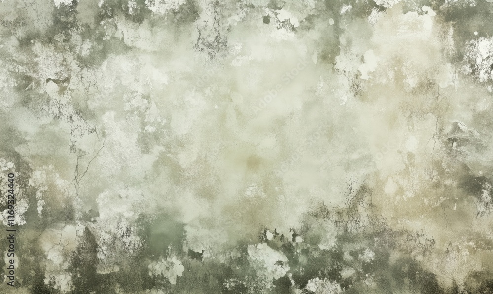 Poster abstract textured background with soft green and beige hues, featuring organic shapes and subtle var