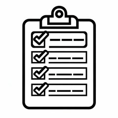 Checklist for task management with completed items on a clipboard in a minimalistic design