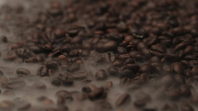  Footage of coffee bean background studio close up 