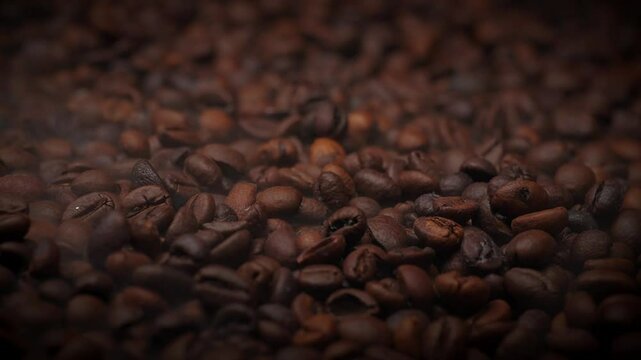  Footage of coffee bean background studio close up 