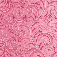 Fototapeta premium An ornate floral swirl pattern in shades of pink with embossed textures and delicate details.