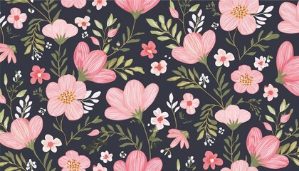 Fototapeta premium seamless pattern with flowers