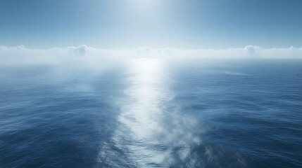 Serene Ocean Scene Under A Bright Sky