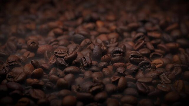  Footage of coffee bean background studio close up 