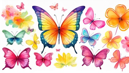 Fototapeta premium set of colorful butterflies