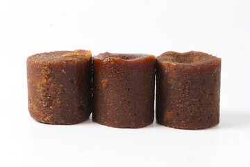 Three Palm Sugars on White Background