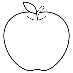 Coloring page line art Apple vector illustration