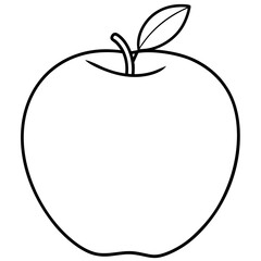 Coloring page line art Apple vector illustration 