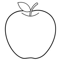 Coloring page line art Apple vector illustration 