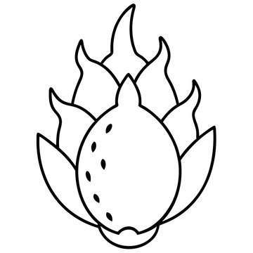 recommend clip art: Coloring page line art Dragon fruit vector