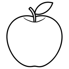 Coloring page line art kei apple vector illustration
