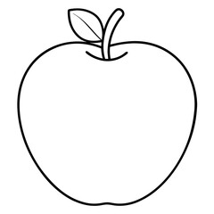 Coloring page line art kei apple vector illustration