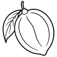 Coloring page line art miracle fruit vector 