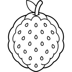 Coloring page line art noni vector illustration