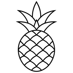 Coloring page line art Pineapple vector