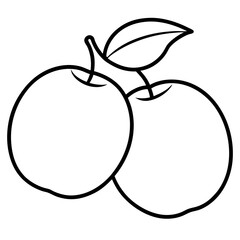 Coloring page line art plums vector