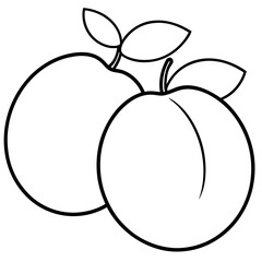 Coloring page line art plums vector