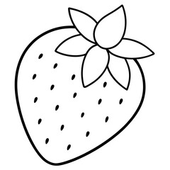 Coloring page line art Strawberry vector