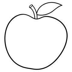  Apple isolated  line art vector