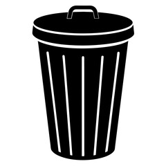 Dustbin silhouette vector illustration