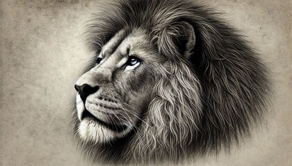 portrait of a lion generative Al
