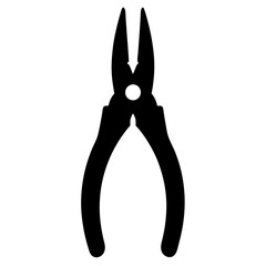 Needle nose pliers silhouette vector illustration