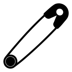 Safety pin silhouette vector illustration