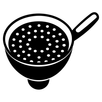 black colander with handle clip art preview