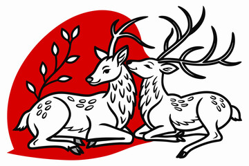 Valentine Heart Hugger: Elegant Vector Line Art in White