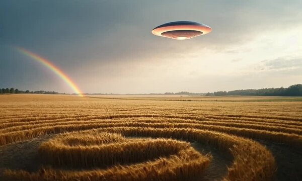 hot air balloon over the field - AI
