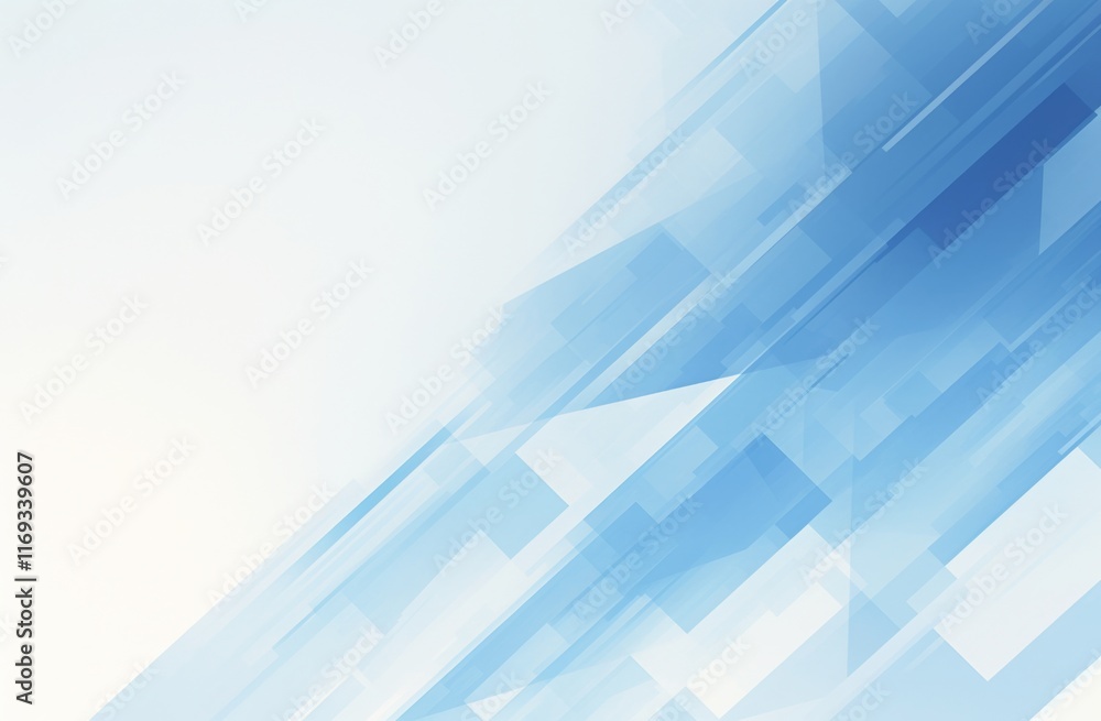 Poster light blue geometric minimalism with subtle gradients and simple shapes on a white background