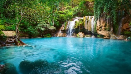tropical waterfall in the jungle