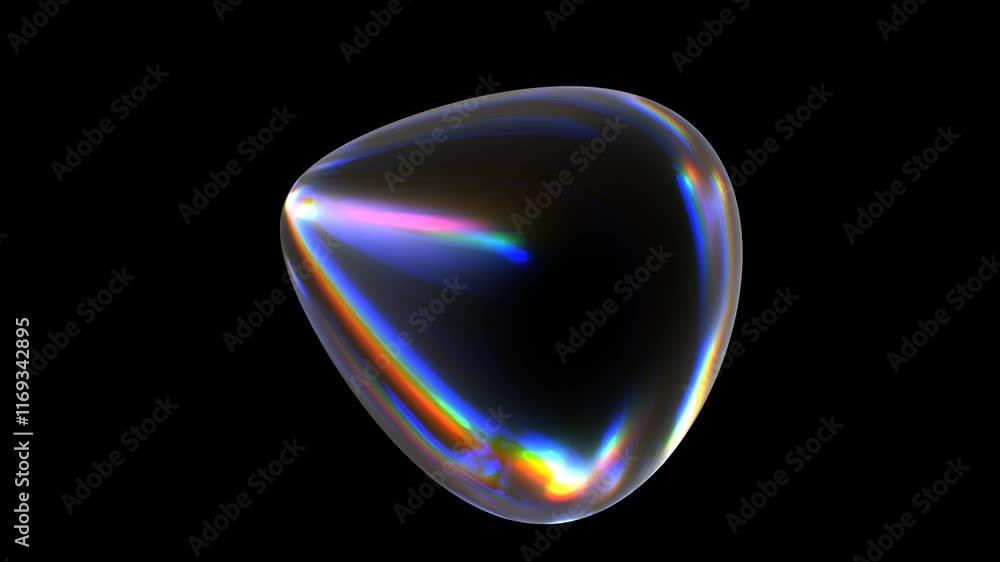 Poster rotation of transparent shape with glowing lights