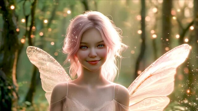 A fairy in a magical forest.