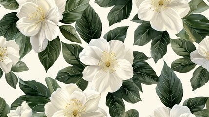 Obraz premium ivory seaamless pattern wallpaper