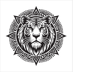 tiger head silhouette vector