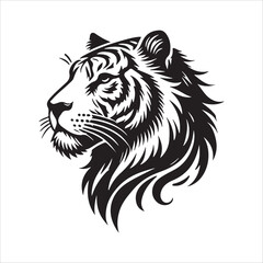 tiger head silhouette vector