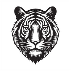 tiger head silhouette vector