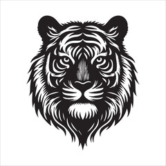 tiger head silhouette vector
