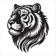 tiger head silhouette vector