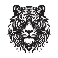 Obraz premium tiger head silhouette vector